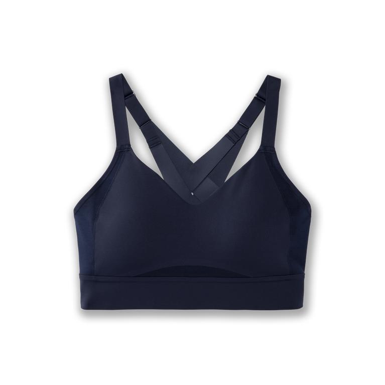 Brooks DRIVE INTERLACE Running Bra Womens Canada - Navy (KTB416879)